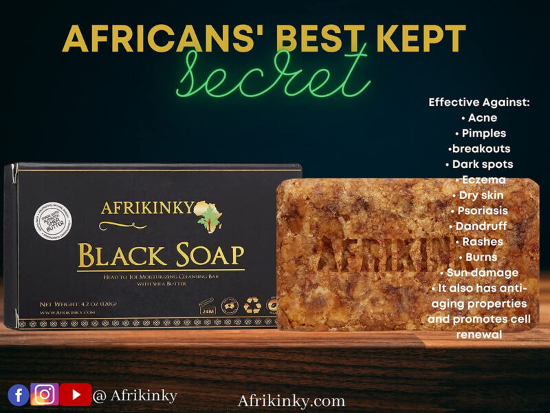 Sabonete Preto Afrikinky Authentic African (3 Barras) 300g - Image 7