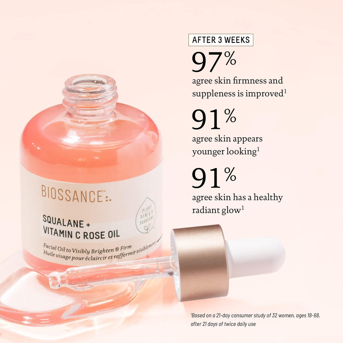 Óleo Biossance Mini Squalane + Vitamina C Rose Firming - Imagem 4