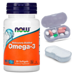 Ômega-3 Mol. Destilado Now Foods 30soft + Porta Cápsulas