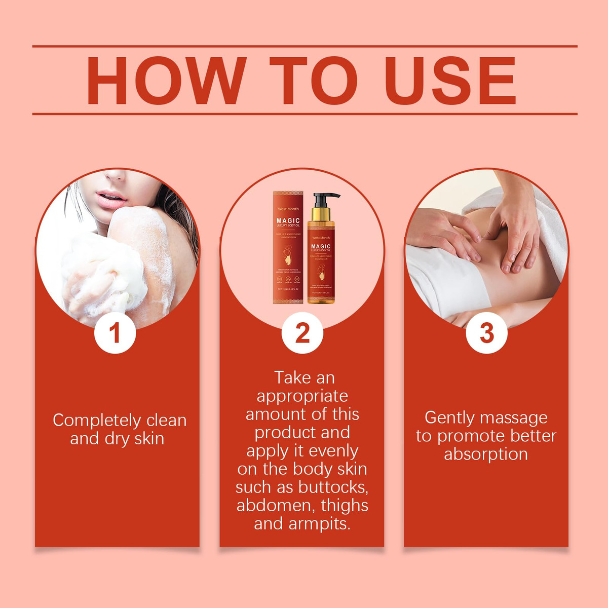 Óleo Reafirmante Corporal Magic Body Com Vitamina E, Rosa Mo - Imagem 8