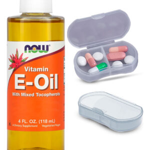 Now Foods Vitamina E Oil 118ml + Porta Cápsulas