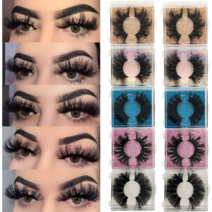 Cílios Postiços Ninglash 25 Mm Mink, Pacote Com 10 Estilos