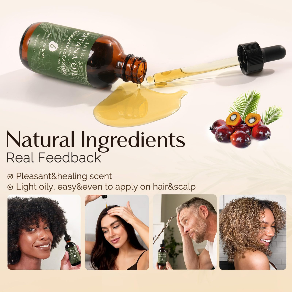 Óleo De Cabelo Yanibest Batana Oil Boost Hair Volume Health - Imagem 3