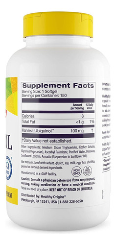 Suplemento Healthy Origins Ubiquinol 100mg Kaneka Qh 150 Sof - Imagem 2