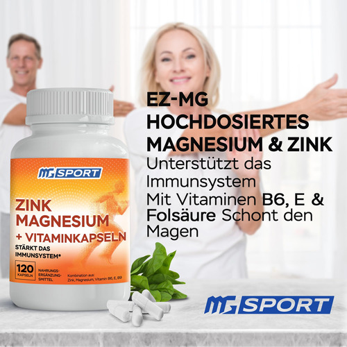 Suplemento Zmg Magnésio Zinco Com Vitaminas B6, B9 120 Cápsu - Imagem 2