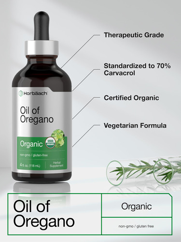 Suplemento Horbäach Óleo Orgânico De Orégano 118ml Líquido - Imagem 4