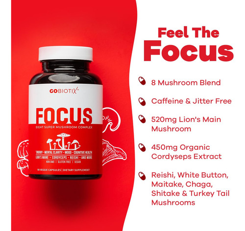 Suplemento Gobiotix Focus Mushroom Complex 90 Cápsulas - Imagem 2