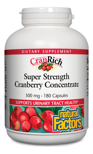 Suplemento Natural Factors Cranrich Cranberry 180 Cápsulas