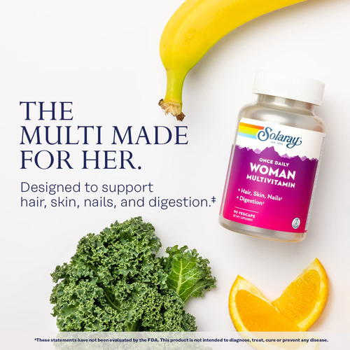 Multivitamínico Solaray, Uma Vez Ao Dia, Para Mulher, Com 90 - Imagem 3