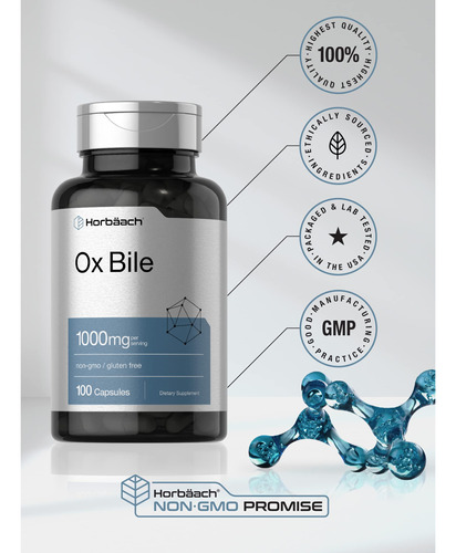 Suplemento Horbäach Ox Bile 1000mg 100 Cápsulas - Imagem 6