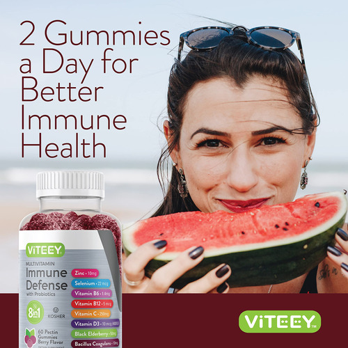 Reforço De Suporte Imunológico Gummy Viteey 8 Em 1 Com Probi - Imagem 6