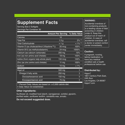 Suplemento Multivitamínico Completo Vegan Hippo7 60 Cápsulas - Imagem 6