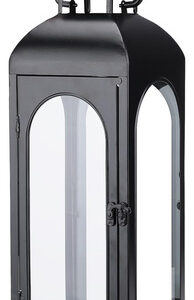 Lanterna Bdor Luxury Modern 50 Cm De Metal Preto Com Vidro T