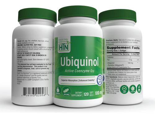 Suplemento Health Thru Nutrition Ubiquinol 100mg Coq-10 120 - Imagem 5