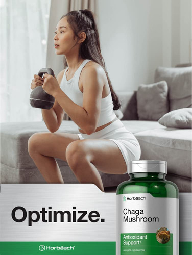 Suplemento Em Cápsulas De Cogumelos Horbaach Chaga 180 Unida - Imagem 6