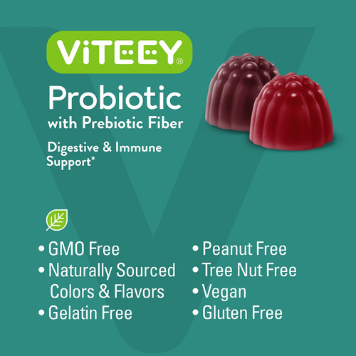 Gummies Viteey Probiotics Plus Prebiotics Fiber 2 Meses - Imagem 5