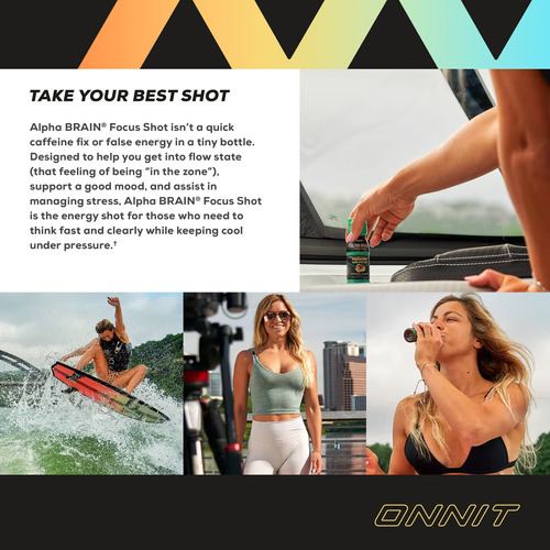 Suplemento Energy Shot Onnit Alpha Brain Focus Sabor Peach - Imagem 5