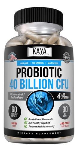 Suplemento Probiótico Kaya Naturals 40 Bilhões De Cápsulas C
