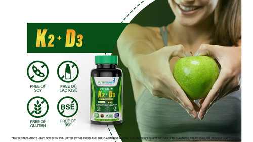 Suplemento Nutritunes Vitamina K2+ D3 5000iu (120 Cápsulas) - Imagem 9