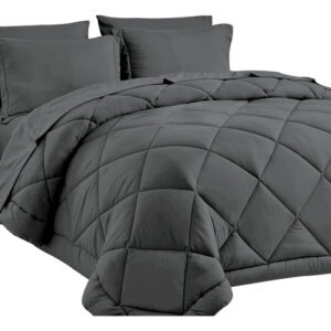 Cama Em Uma Bolsa Cozylux Full/queen Dark Grey, 7 Peças De M