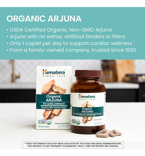 Suplemento Himalaya Organic Arjuna 700mg 60 Cápsulas - Imagem 3