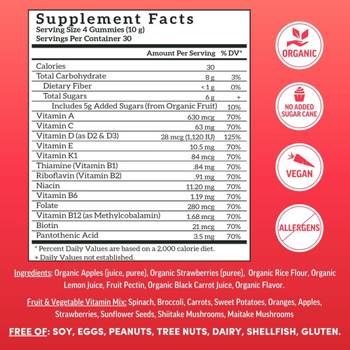 Vitaminas Gomosas Llama Naturals Frutas Inteiras Para Adulto - Imagem 4