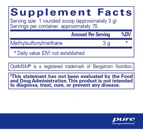Suplemento De Encapsulamentos Puros Msm Powder 240ml - Imagem 2