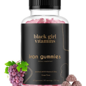 Suplemento Black Girl Vitaminas E Gomas De Ferro 20 Mg 60 Un