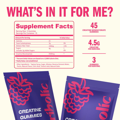 Gomas De Creatina Monohidratada Nutriholic Blue Raspberry 45 - Imagem 3