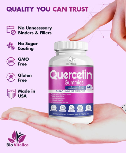 Suplemento Biovitalica Gomas De Quercetina Com Bromelaína 75 - Imagem 4