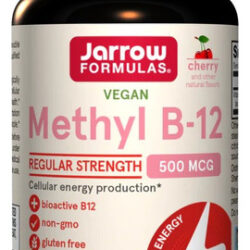 Vitamina B12 metilcobalamina 500 Mcg Jarrow Formulas sabor cereja 100 Comprimidos Mastigáveis