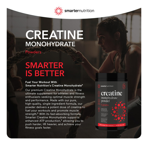Suplemento Smarter Nutrition Creatina Monohidratada 5g 180 D - Imagem 6