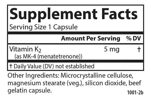 Suplemento De Vitamina K2 Carlson 5mg Mk-4 180 Cápsulas - Imagem 4