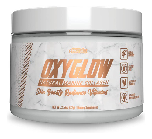 Colágeno Marinho Em Pó Ehplabs Oxyglow Com Vitaminas 300g