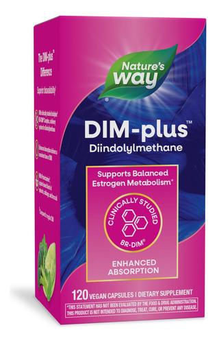 Suplemento Nature's Way Dim-plus Com 120 Cápsulas Vegetarian