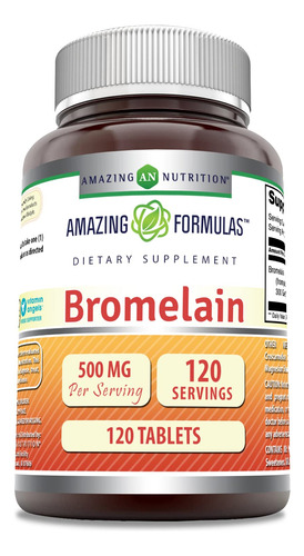 Suplemento Amazing Nutrition Bromelain 500mg 120 Comprimidos