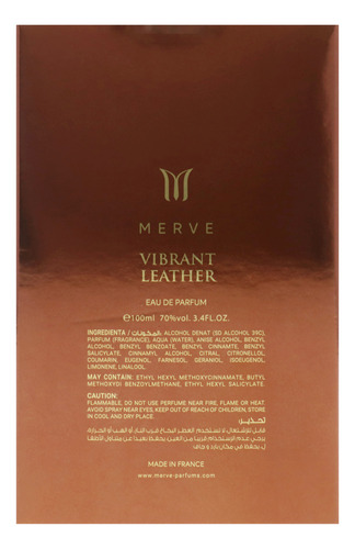 Perfume Merve Vibrant Leather Eau De Parfum 100ml Para Homen - Imagem 7