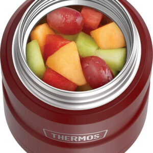 Frasco térmico para alimentos, aço inoxidável, 473 ml, vermelho