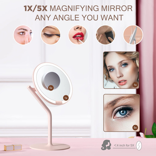 Espelho De Maquiagem Amiro Professional 8 Led Lighted W/ 5x - Imagem 3