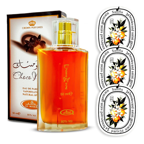 Perfume Aromaque Al Rehab Choco Musk 50ml Para Mulheres + 3