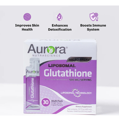 Suplemento Aurora Nutrascience Micropack Lipossomal Glutathi - Imagem 2