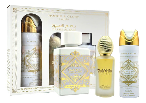 Conjunto De Perfumes Lattafa Bade'e Al Oud Honor & Glory, 3 Unidades Para Mulher