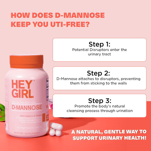 Cápsulas De D-manose Do Suplemento Uti Hey Girl Nutrition - Imagem 3