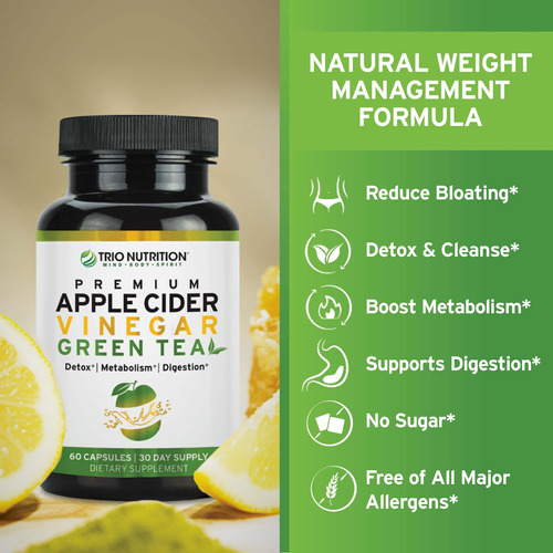 Suplemento Trio Nutrition Vinagre De Maçã E Chá Verde - Imagem 5