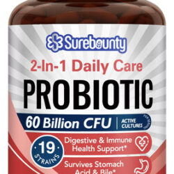 Probiótico Surebounty 60 Bilhões De Cfu 19 Cepas 60 Cápsulas