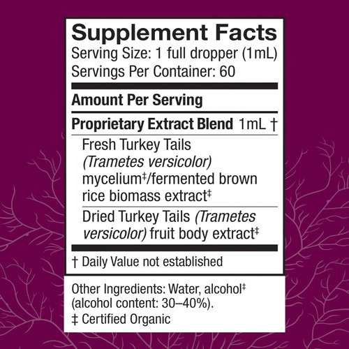 Suplemento Host Defense Turkey Tail Extract 60ml - Imagem 2
