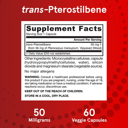 Jarrow Formulas Pterostilbeno 50 Mg 60 Cápsulas Vegetais - Imagem 6
