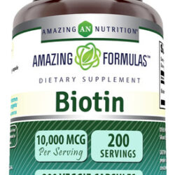 Suplemento Amazing Formulas Biotina 10000mcg 200 Cápsulas