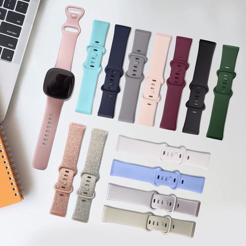 Pulseiras De Silicone Para Fitbit Sense/versa 3 Da Amzpas - - Imagem 2
