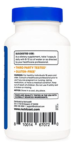 Suplemento Nutricost Ácido Hialurônico 100mg 120 Cápsulas - Imagem 3